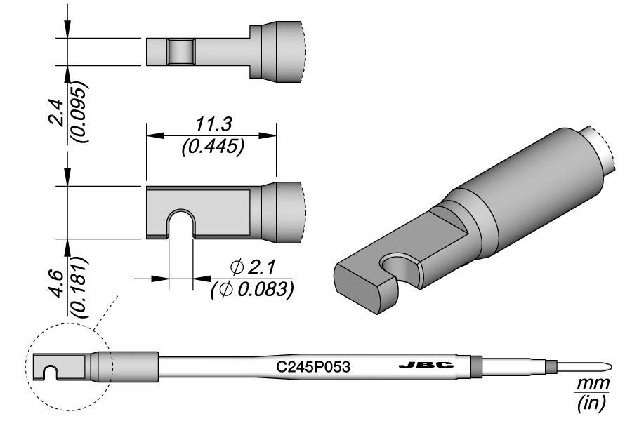 C245P053 - Pin / Connector Cartridge Ø 2.1